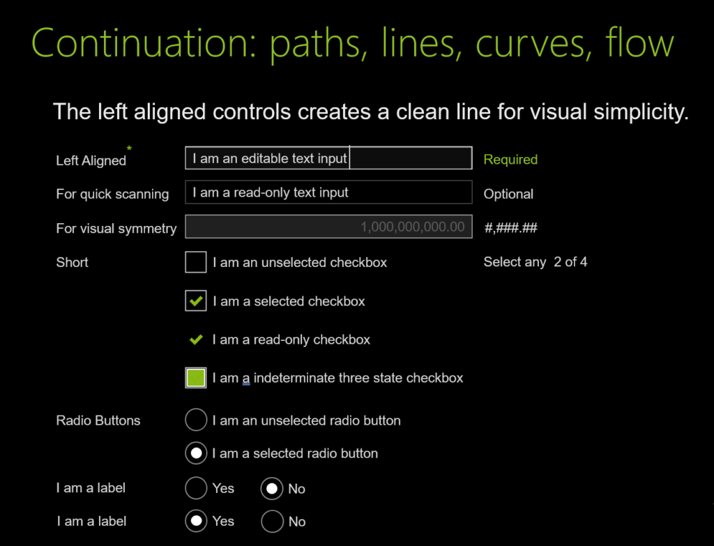 Controls are fixed and left aligned. The left aligned controls creates a clean line for visual simplicity.
